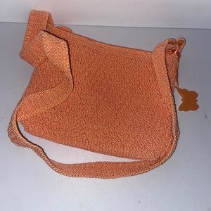 Liz Claiborne purse salmon pink, woven design with butterfly charm 🦋 summer bag